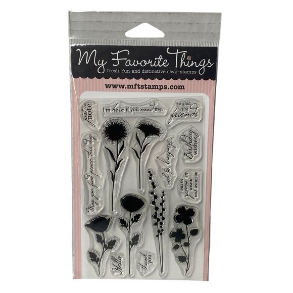 My Favorite Things Clear Stamps Set of 15 Peaceful Wildflowers Thinking Of You - Picture 1 of 5